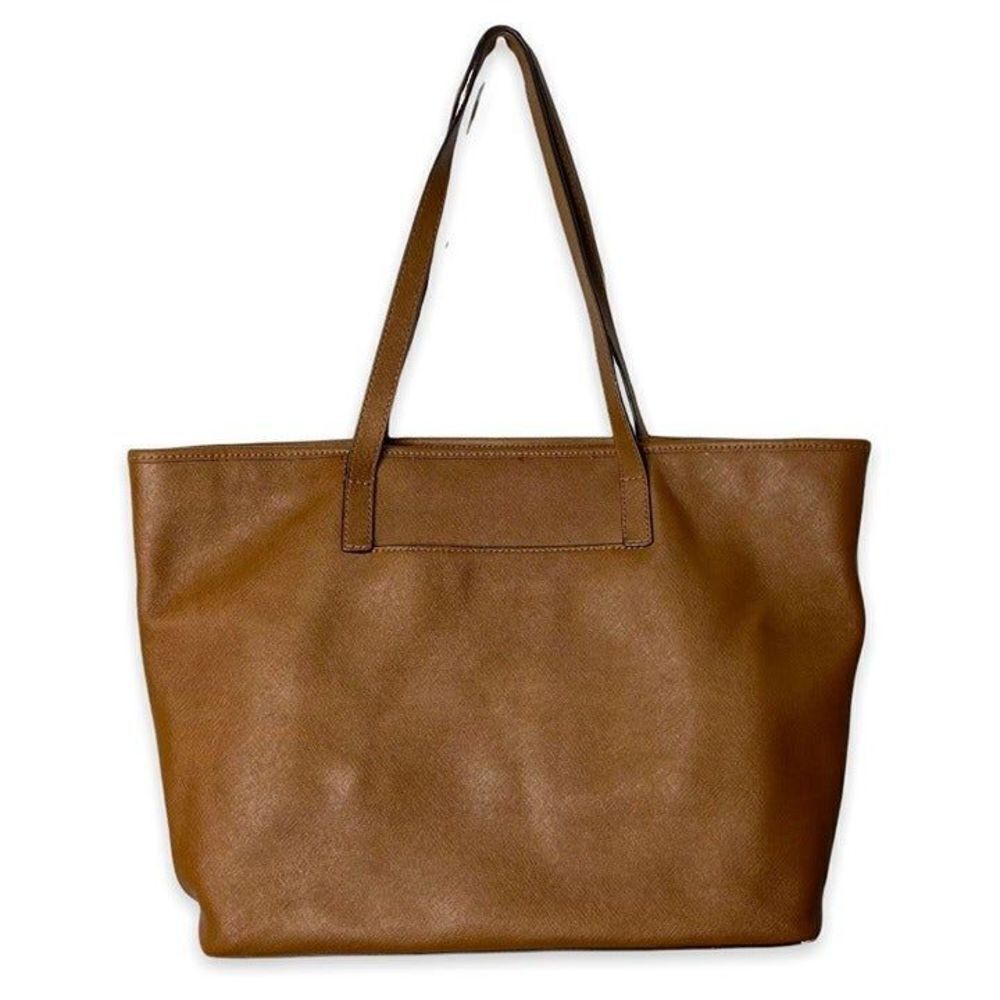 Michael Kors Jet Set Medium Sarriano Brown Travel Tote Bag Leather Shoulder Bag - Picture 2 of 9